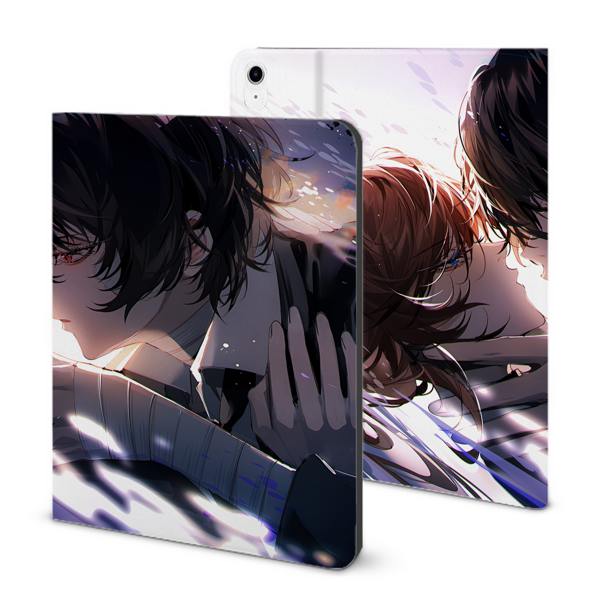 （画像用） 文豪ストレイドッグス Bungo Stray Dogs IPad ケース ブック型 PUレザー TPU 耐衝撃 軽量 薄型 ペン収納なし 全面保護 IPad 各モデル対応